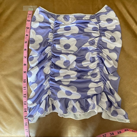 ✅ LAVENDER PURPLE FITTED FLORAL MINI SKIRT - Picture 9 of 13